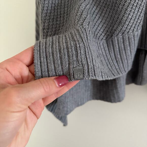 Lululemon Softer Still Cashmere Blend Wrap Sweater Heathered Asphalt Grey - Picture 10 of 10